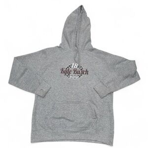 Kyle Busch Gray NASCAR Hoodie Size Large